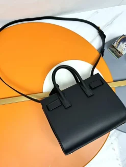 Alternative view of SAINT LAURENT Top Handle Bags Calfskin Leather (Black) 22X18X11CM F30202608082629