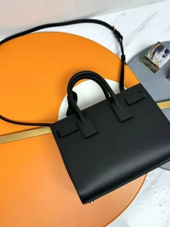 Alternative view of SAINT LAURENT Top Handle Bags Calfskin Leather (Black) 26X21X13CM F80202608082630