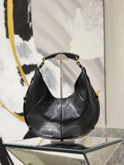 SAINT LAURENT Top Handle Bags Calfskin Leather (Black-Gold) 22-40X24-33X3 G30202608081476