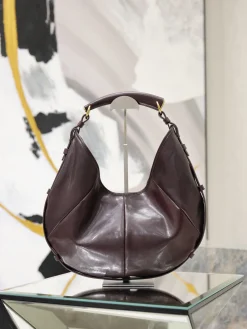 SAINT LAURENT Top Handle Bags Calfskin Leather (Brown) 22-40X24-33X3 G30202608081473