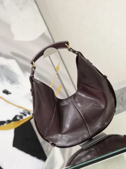 Alternative view of SAINT LAURENT Top Handle Bags Calfskin Leather (Brown) 22-40X24-33X3 G30202608081473
