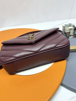 Alternative view of SAINT LAURENT Top Handle Bags Lamb Leather (Burgundy-Gold) 25X13X6CM E50202608080233
