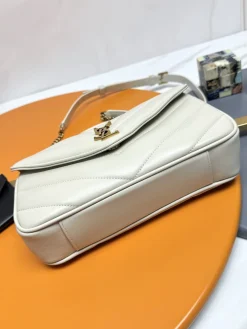 Alternative view of SAINT LAURENT Top Handle Bags Lamb Leather (White-Gold) 25X13X6CM E50202608080234