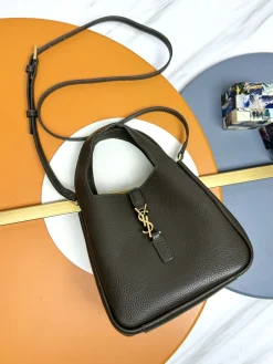 Alternative view of SAINT LAURENT Totes Bags Calfskin Leather (Brown-Gold) 18X15X13CM D70202608082439