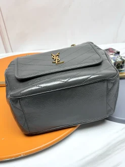 Alternative view of SAINT LAURENT Totes Bags Calfskin Leather (Grey-Gold) 25X30X8-12CM E30202608082270