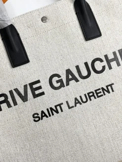 Alternative view of SAINT LAURENT Totes Bags Canvas Hardware (Beige-Black) 48X36X16CM D70202608082268