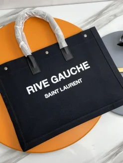 SAINT LAURENT Totes Bags Canvas Hardware (Black-White) 48X36X16CM D70202608082269