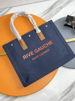 SAINT LAURENT Totes Bags Canvas Hardware (Blue-Orange) 39X31X18CM D30202608082264