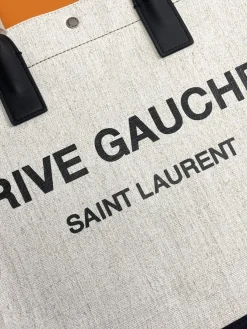 Alternative view of SAINT LAURENT Totes Bags Canvas Hardware (White-Black) 48X36X16CM D70202608081999