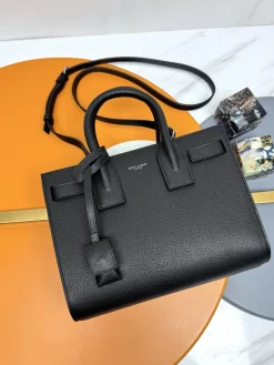 SAINT LAURENT Totes Bags Goatskin (Black) 26X21X13CM F80202608082627
