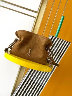 SAINT LAURENT Totes Bags Lamb Leather (Brown-Gold) 26X18X11CM F30202608080476