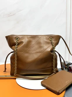 Alternative view of SAINT LAURENT Totes Bags Lamb Leather (Brown-Gold) 27X29X11CM E90202608082470