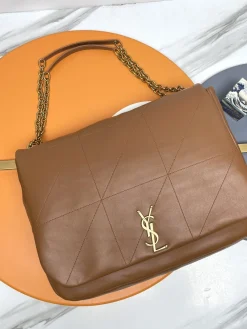 SAINT LAURENT Totes Bags Lamb Leather (Brown-Gold) 43X29X9CM G50202608082409