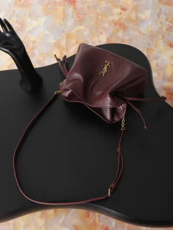 Alternative view of SAINT LAURENT Totes Bags Lamb Leather (Burgundy-Gold) 26X18X11CM E30202608080881