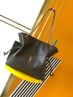 SAINT LAURENT Totes Bags Lamb Skin (Green-Gold) 35X35X10CM G40202608080466