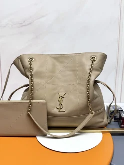 SAINT LAURENT Totes Bags Lambskin (Beige-Gold) 34X27X3CM F30202608082047