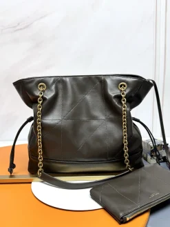 Alternative view of SAINT LAURENT Totes Bags Lambskin Leather (Brown-Gold) 27X29X11CM E90202608082469