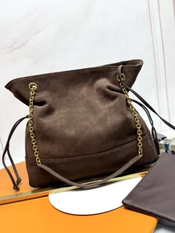 Alternative view of SAINT LAURENT Totes Bags Lambskin Leather (Brown-Gold) 34X27X3CM F10202608082473
