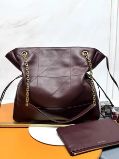 Alternative view of SAINT LAURENT Totes Bags Lambskin Leather (Burgundy-Gold) 34X27X3CM F10202608082478