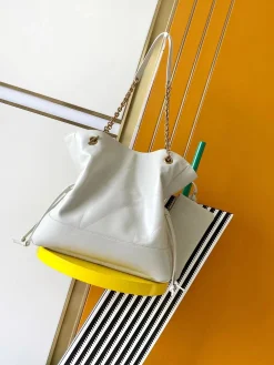 Alternative view of SAINT LAURENT Totes Bags Lambskin Leather (White-Gold) 35X35X10CM G40202608080469