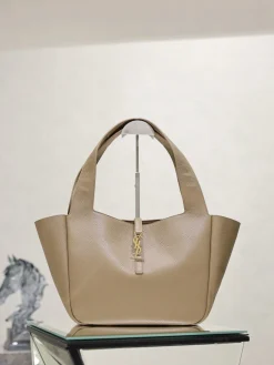 SAINT LAURENT Totes Bags Leather (Beige-Gold) 28-47X23X13CM F20202608081421