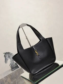 Alternative view of SAINT LAURENT Totes Bags Leather (Black-Gold) 28-47X23X13CM F20202608081423