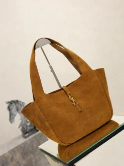 Alternative view of SAINT LAURENT Totes Bags Leather (Brown-Gold) 28-47X23X13CM F20202608081424