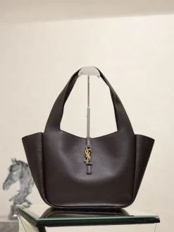 SAINT LAURENT Totes Bags Leather (Brown-Gold) 28X47X23CM F20202608081425