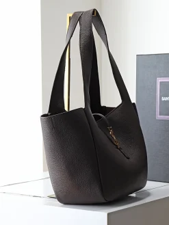 Alternative view of SAINT LAURENT Totes Bags Leather (Brown-Gold) 28X47X23CM F70202608081205