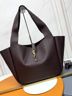 SAINT LAURENT Totes Bags Leather (Brown-Gold) 50X28X18CM F00202608082039