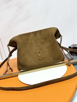 SAINT LAURENT Totes Bags Matte Calfskin (Brown-Gold) 26X18X11CM E30202608082187