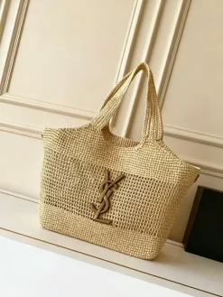 SAINT LAURENT Totes Bags Nappa Lambskin (Beige-Gold) 31X28X15CM E50202608080295
