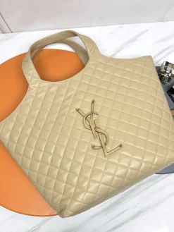 SAINT LAURENT Totes Bags Nappa Lambskin (Beige-Gold) 58X47X61X8CM F90202608082158