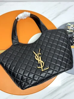 SAINT LAURENT Totes Bags Nappa Lambskin (Black-Gold) 31X28X15CM F50202608082155
