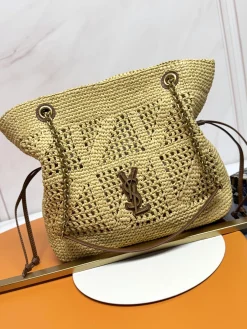 SAINT LAURENT Totes Bags Raffia (Beige-Brown) 27X29X11CM H00202608082463