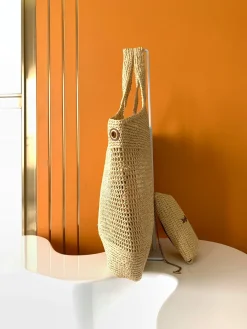 Alternative view of SAINT LAURENT Totes Bags Raffia (Beige-Gold) 37X55X43CM F20202608080348