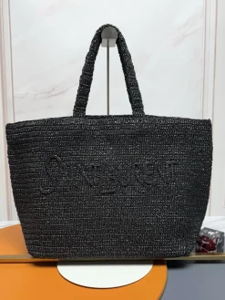 SAINT LAURENT Totes Bags Raffia (Black) 41X43X17CM E70202608082583