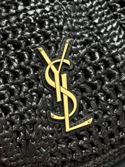 Alternative view of SAINT LAURENT Totes Bags Raffia (Black-Gold) 35X35X10 F30202608082465