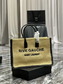 Alternative view of SAINT LAURENT Totes Bags Straw (Beige-Black) 48X36X16CM F50202608080300