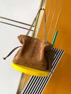 Alternative view of SAINT LAURENT Totes Bags Suede (Brown-Gold) 27X29X11CM F40202608080429