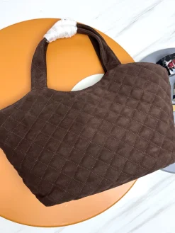Alternative view of SAINT LAURENT Totes Bags Suede Leather (Brown-Gold) 31X28X15CM F50202608082150