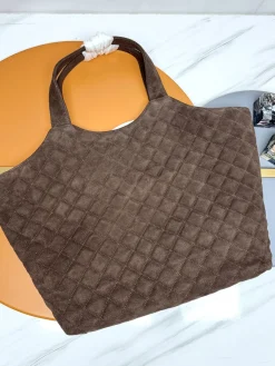 Alternative view of SAINT LAURENT Totes Bags Suede Leather (Brown-Gold) 38X58X43CM F90202608082156