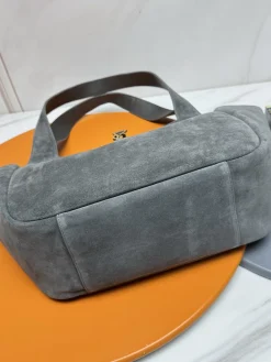 Alternative view of SAINT LAURENT Totes Bags Suede Leather (Gray-Gold) 50X28X18CM F30202608082057