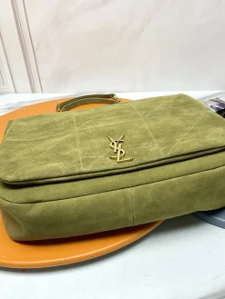 Alternative view of SAINT LAURENT Totes Bags Suede Leather (Green-Gold) 43X29X9CM G20202608082407