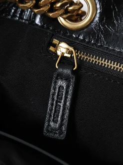 Alternative view of SAINT LAURENT Totes Bags Waxed Calfskin (Black-Gold) 25X30X8-12CM E20202608080782