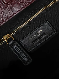 Alternative view of SAINT LAURENT Totes Bags Waxed Calfskin (Burgundy-Gold) 25X19X10CM D90202608080796
