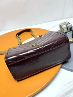 Alternative view of SAINT LAURENT Totes Bags Waxed Calfskin Leather (Burgundy-Gold) 25X19X10CM D50202608082429