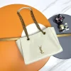 SAINT LAURENT Totes Bags Waxed Calfskin Leather (Cream-Gold) 25X19X10CM D50202608082428