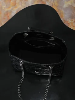 Alternative view of SAINT LAURENT Totes Bags Waxed Leather (Black-Silver) 25X19X10CM D90202608080792