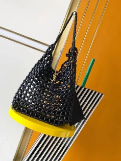 SAINT LAURENT Totes Bags Wood Beads (Black-Gold) 30X35X10CM G00202608080370